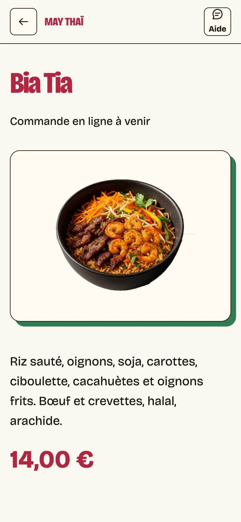 Fiche du Bia Tia : composition et prix de 14 €.